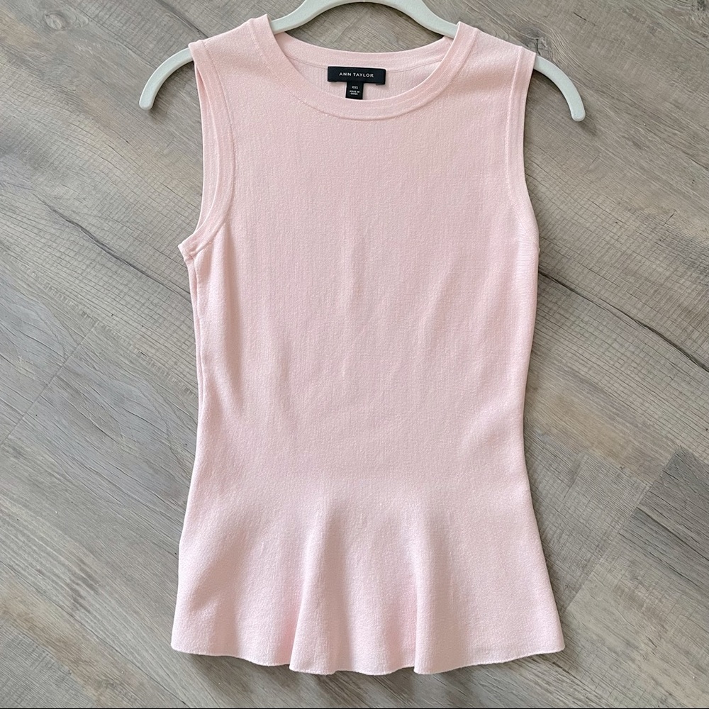 Ann Taylor Sleeveless Knit Peplum Top